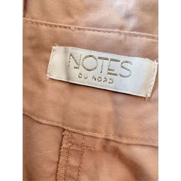 NWOT Notes Du Nord High Waist Ruffled Casual Cargo Pants in Tan Size 36 - Picture 3 of 9